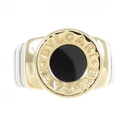 Bulgari-Bvlgari Stainless Steel and Yellow Gold Band Ring-Other