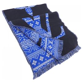 Louis Vuitton-Louis Vuitton Black and Blue Shawl-Black,Blue