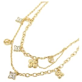 Louis Vuitton-Louis Vuitton Collier Blooming Strass Necklace-Golden