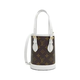 Louis Vuitton-Louis Vuitton LV Match Nano Bucket Handbag-Brown,White,Monogram