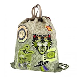 Gucci-Gucci Brown Backpack with Gold Hardware-Brown