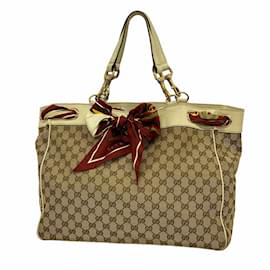 Gucci-Gucci Tote Bag GG Canvas Positano-Beige,Cream