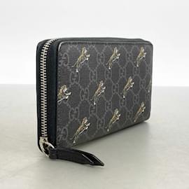 Gucci-Gucci Long Wallet GG Supreme Tiger-Black