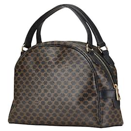 Céline-CELINE Macadam PVC Leather Handbag Black-Black