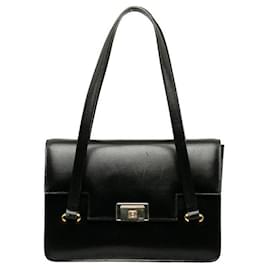 Céline-CELINE Macadam Triomphe Hardware Handbag Leather Black-Black