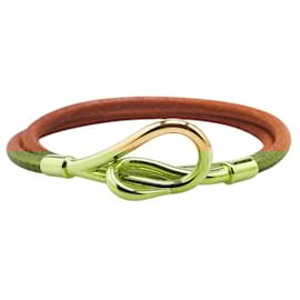 Hermès-Hermes Jumbo Bracelet Leather Bracelet Brown Gold-Brown