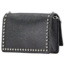 Fendi-Sac à bandoulière en cuir Karlito Studs de FENDI Détails Sac pour femmes Noir-Noir