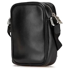 Fendi-FENDI Calf Leather ICU Crossbody Shoulder Bag Black Yellow Men 7VA456-Black