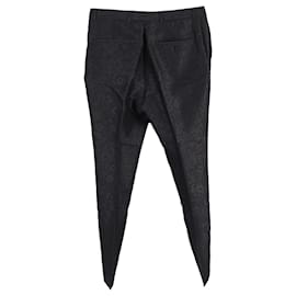 Saint Laurent-Pantalons en jacquard floral Saint Laurent en laine noire-Noir