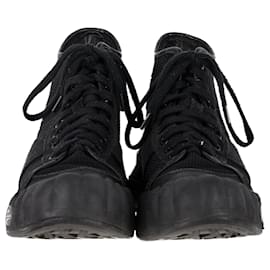 Autre Marque-Visvim Lanier Leather-Trimmed High-Top Sneakers in Black Canvas-Black
