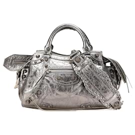 Balenciaga-Sac 2 en 1 en cuir Neo Cagole XS Balenciaga Argent 700940-Argenté,Métallisé
