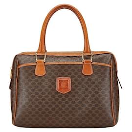 Céline-CELINE Macadam PVC Leather Handbag Brown Ladies-Brown