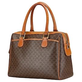 Céline-CELINE Macadam PVC Leather Handbag Brown Ladies-Brown