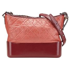 Chanel-CHANEL Gabrielle de Chanel Lambskin 2way Chain Shoulder Bag Red Pink 25 series-Red