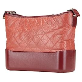 Chanel-CHANEL Gabrielle de Chanel Lambskin 2way Chain Shoulder Bag Red Pink 25 series-Red