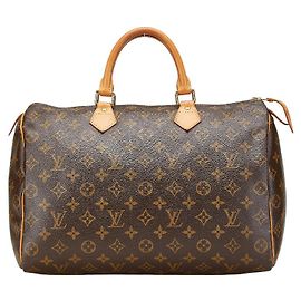 Bolsa de mão Louis Vuitton Monogram Speedy35 Boston Marrom M41524 Marrom