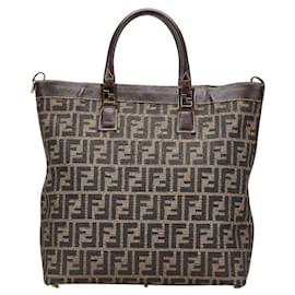 Fendi-Sac fourre-tout en toile Zucca FENDI pour femme marron-Marron,Beige