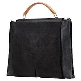 Hermès-Sac à main President en Doblis grainé de lézard HERMES noir-Noir