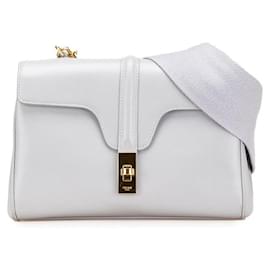 Céline-CELINE Leather Teen Soft 16 2way Bag Grey-Grey