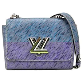 Louis Vuitton-Louis Vuitton Epi Denim TwistMM Mirror 2way Shoulder Bag Blue M50271-Blue