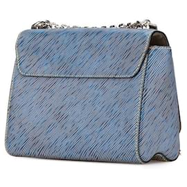 Louis Vuitton-Louis Vuitton Epi Denim TwistMM Mirror 2way Shoulder Bag Blue M50271-Blue