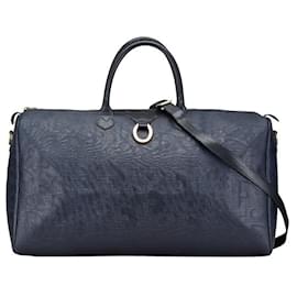Christian Dior-Dior Leather Trotter 2way Boston Shoulder Bag Navy Ladies-Blue