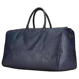 Christian Dior-Dior Leather Trotter 2way Boston Shoulder Bag Navy Ladies-Blue