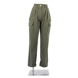 Balmain-BALMAIN Trousers T.FR 34 Cotton-Khaki