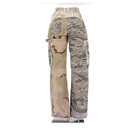 Marine Serre-MARINE SERRE Trousers T.FR 38 Cotton-Beige
