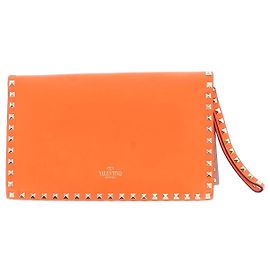 VALENTINO GARAVANI Clutch bags T.  Leather Orange
