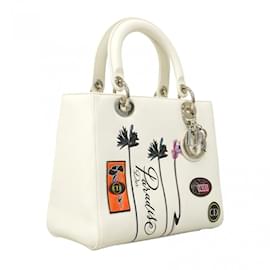 Christian Dior-Christian Dior Lady Paradise Handbag-White,Multiple colors