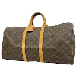Louis Vuitton-Louis Vuitton Boston Bag Monogram Keepall 55-Brown