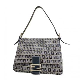 Fendi-Sac à main Fendi Zucchino Mamma Bucket-Bleu Marine