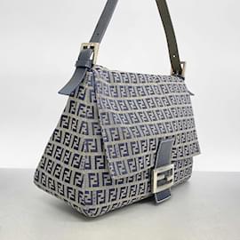 Fendi-Sac à main Fendi Zucchino Mamma Bucket-Bleu Marine