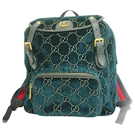 Gucci-Gucci Green Velvet Backpack-Green
