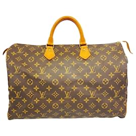 Louis Vuitton-Louis Vuitton Monogram Speedy 40 Handbag-Brown