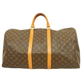 Louis Vuitton-Louis Vuitton Monogram Keepall 55 Boston Bag-Brown