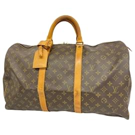 Louis Vuitton-Louis Vuitton Monogram Keepall 50 Boston Bag-Brown