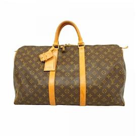 Louis Vuitton-Louis Vuitton Monogram Keepall 50 Boston Bag-Brown