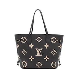 Louis Vuitton-Louis Vuitton Bicolor Monogram Empreinte Neverfull MM Handbag-Black,Beige