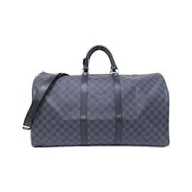 Louis Vuitton-Louis Vuitton Damier Graphite Keepall Bandouliere 55cm Boston Bag-Damier ebene
