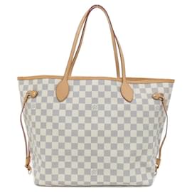 Louis Vuitton-Louis Vuitton Damier Azur Neverfull MM Handbag-Blue,Other
