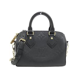 Louis Vuitton-Louis Vuitton Monogram Empreinte Speedy Bandouliere Boston Bag-Black