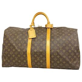 Louis Vuitton-Louis Vuitton Monogram Keepall 55 Boston Bag-Brown