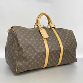 Louis Vuitton-Louis Vuitton Monogram Keepall 55 Boston Bag-Brown