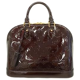 Louis Vuitton-Louis Vuitton Vernis Alma PM Handbag-Dark red