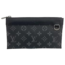 Louis Vuitton-Louis Vuitton Monogram Eclipse Pochette Discovery PM-Brown,Black