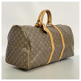 Louis Vuitton-Louis Vuitton Monogram Keepall 55 Boston Bag-Brown
