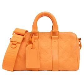 Louis Vuitton-Louis Vuitton Taurillon Monogram Keepall Bandouliere 25cm Boston Bag-Orange