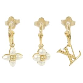 Louis Vuitton-Louis Vuitton LV Floragram Stud Earrings-White
